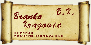 Branko Kragović vizit kartica